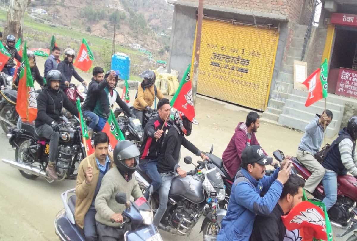 BJP Yuva Morcha organized bike rally in himachal