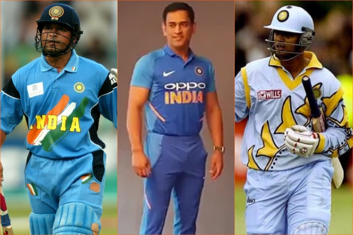 team india jersey colour and design changes in world cup history