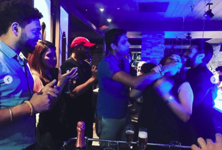 yuvraj singh wife and actress hazel keech birthday celebration