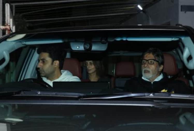 badla screening attend amitabh bachchan abhishek bachchan and shweta bachchan