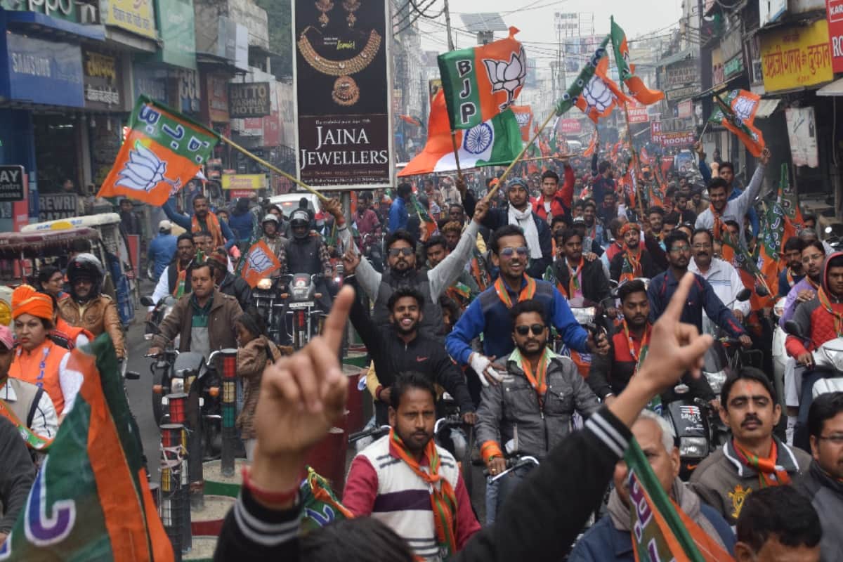 BJP shows the power by Vijay Sankalp bike rally in Meerut