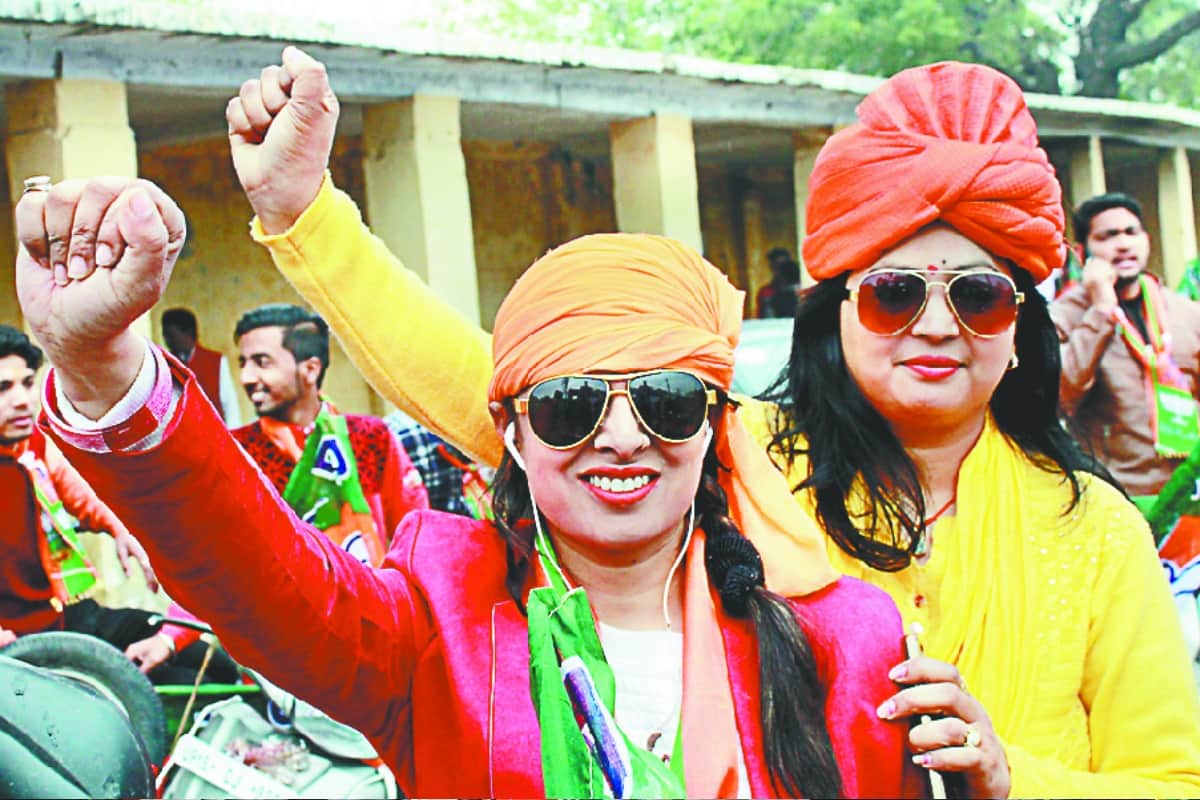 BJP shows the power by Vijay Sankalp bike rally in Meerut