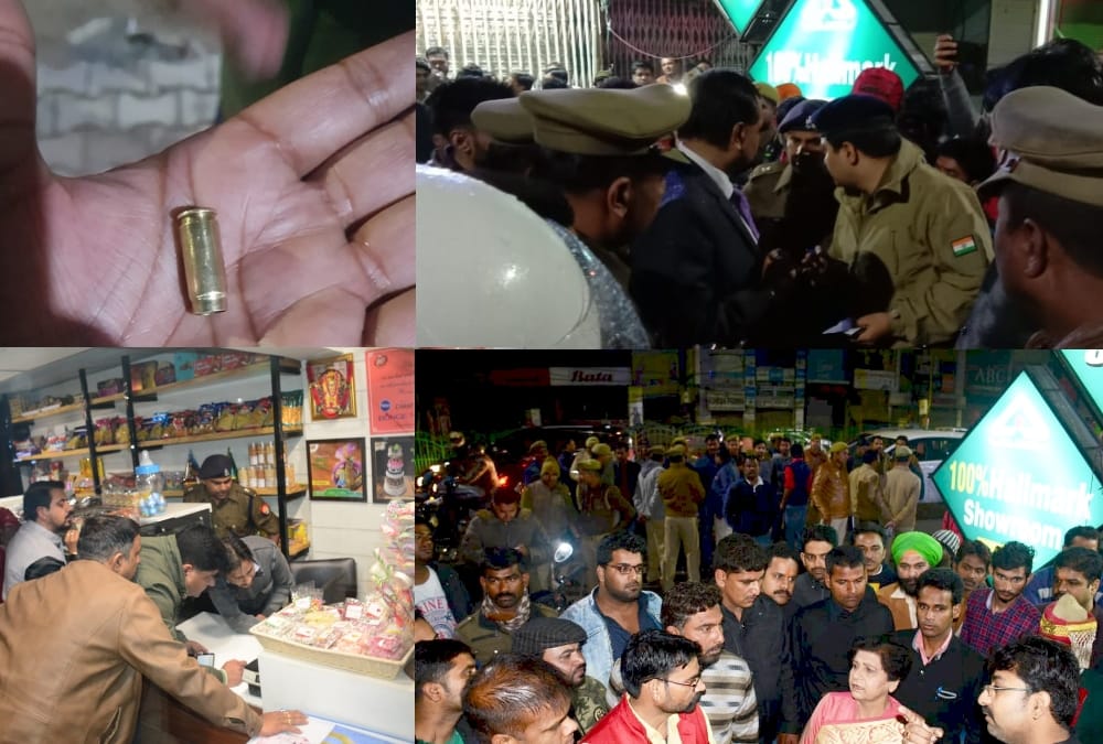 pics of loot and robbery in jewellery showroom in lucknow.