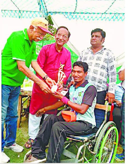 Farmer's Divine Son Watering at Cricket Field