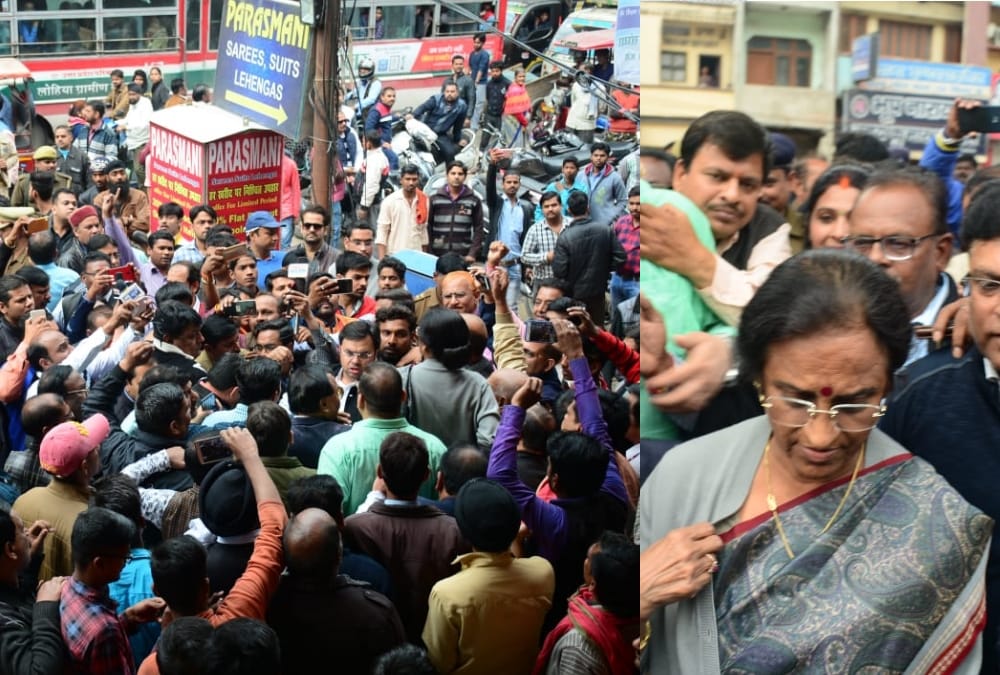 protest over robbery and murder in a jewellery showroom.