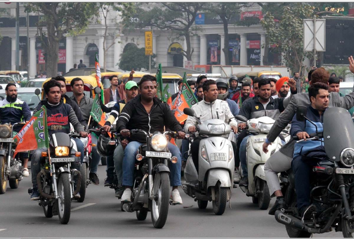 BJP Vijay Sankalp Bike Rally in Delhi