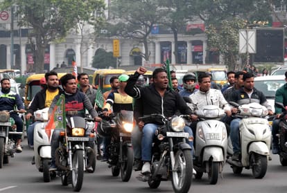 BJP Vijay Sankalp Bike Rally in Delhi