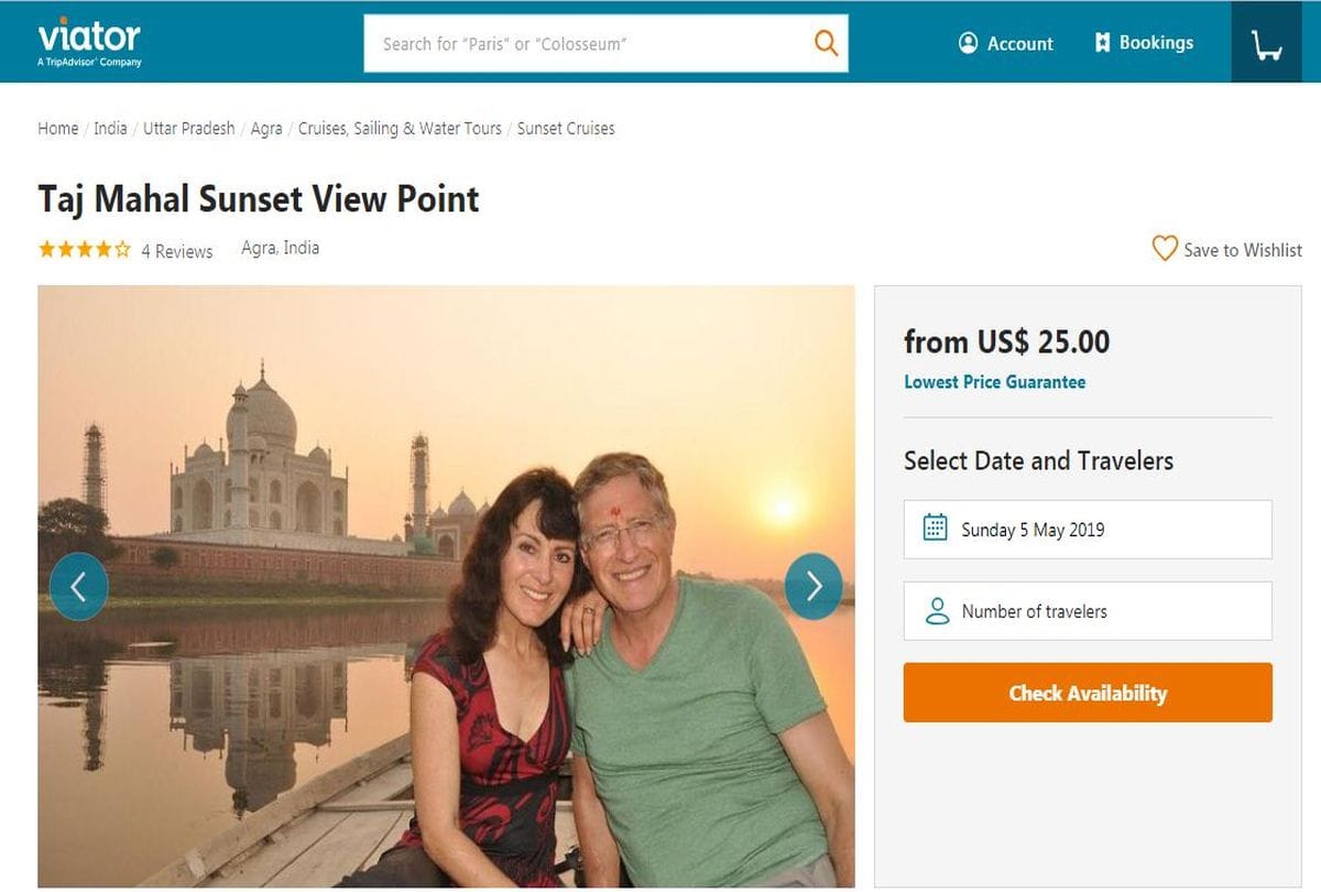 tour company online booking for boating in yamuna behind taj mahal