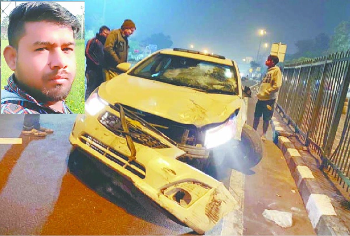 Lajpat Nagar road accident, woman hit a man by car who changing tire on roadside