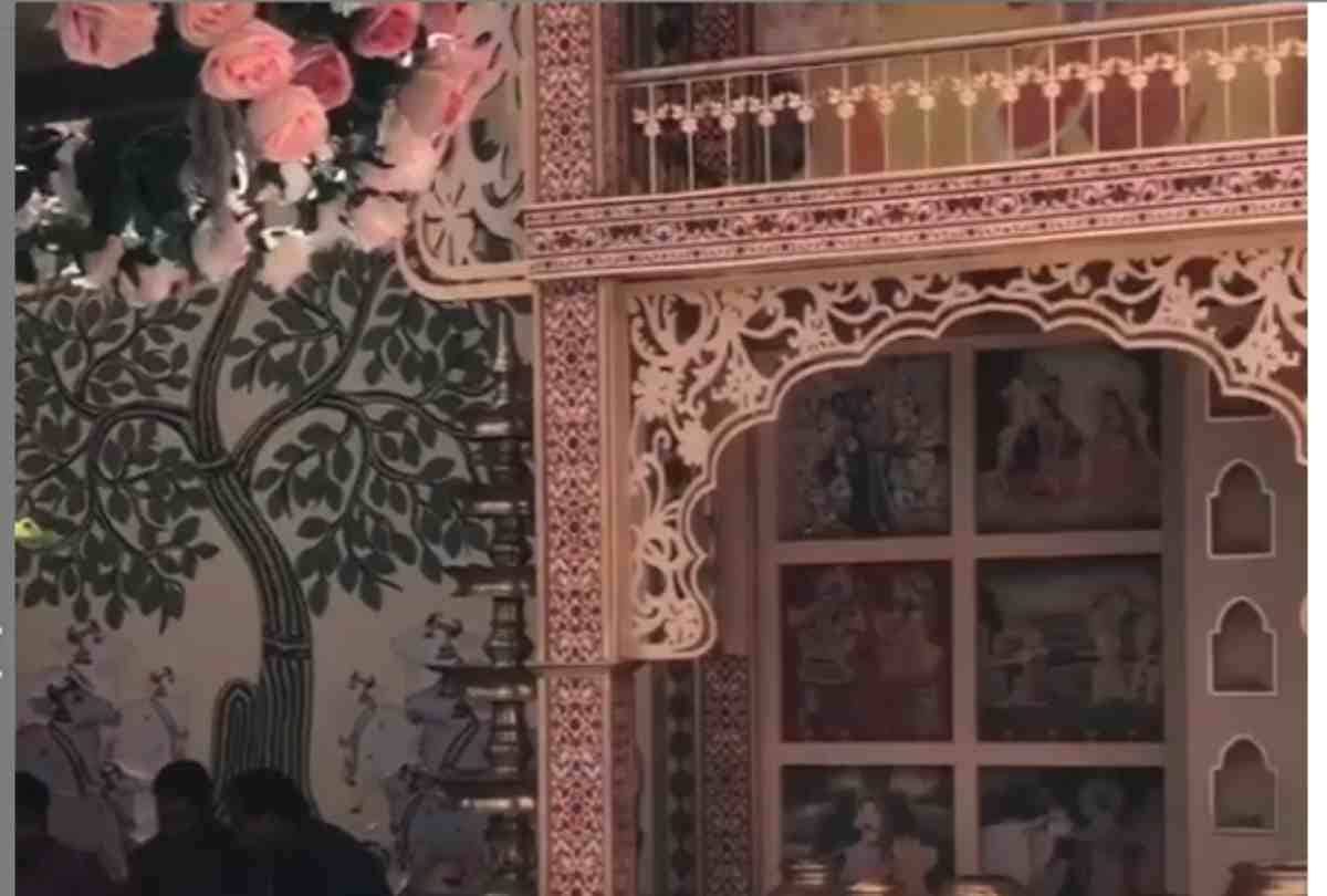 mukesh ambani house antilia decorated for akash shloka wedding ceremony
