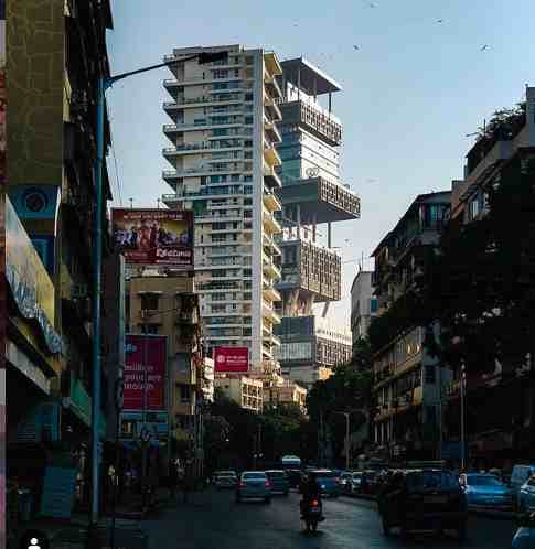 mukesh ambani house antilia decorated for akash shloka wedding ceremony