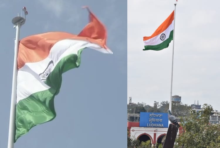 100 feet tall tricolor installed at Ludhiana railway station