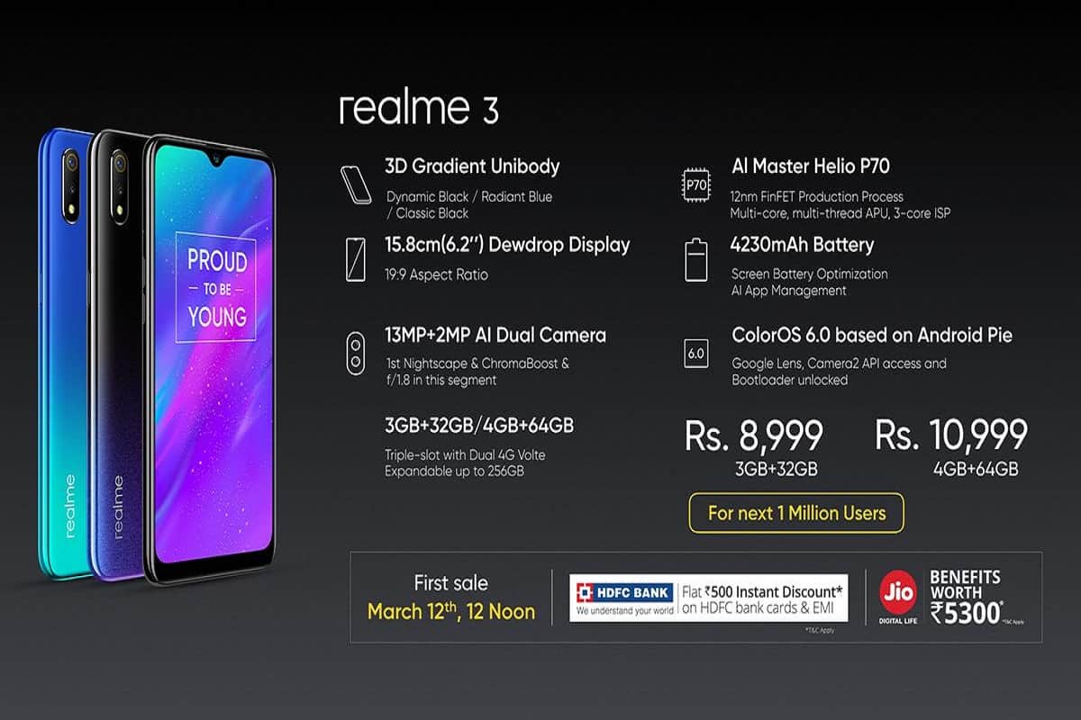 Realme 3 Goes To Sale Today, Know Price And Specifications