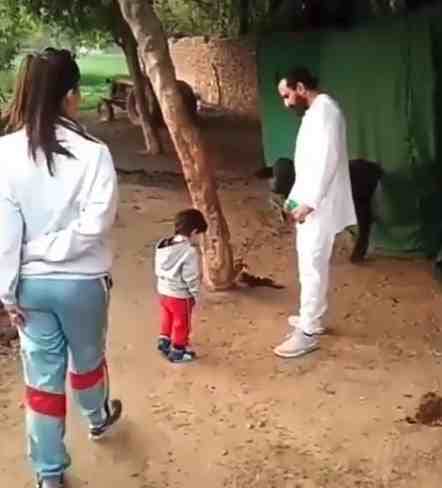 taimur ali khan enjoyed in his village with mummy kareena kapoor and papa saif