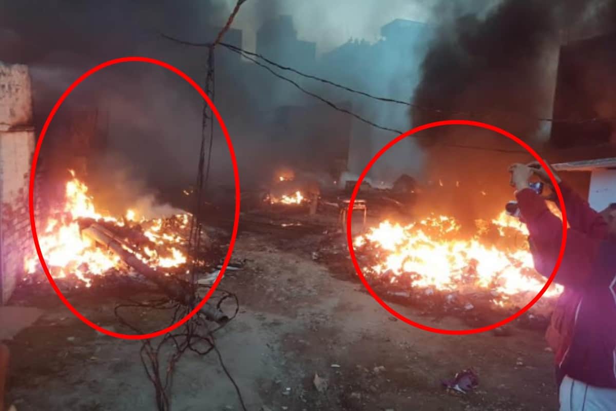 Meerut Bawal, Stressful situation after fire at religious place, police force deployed
