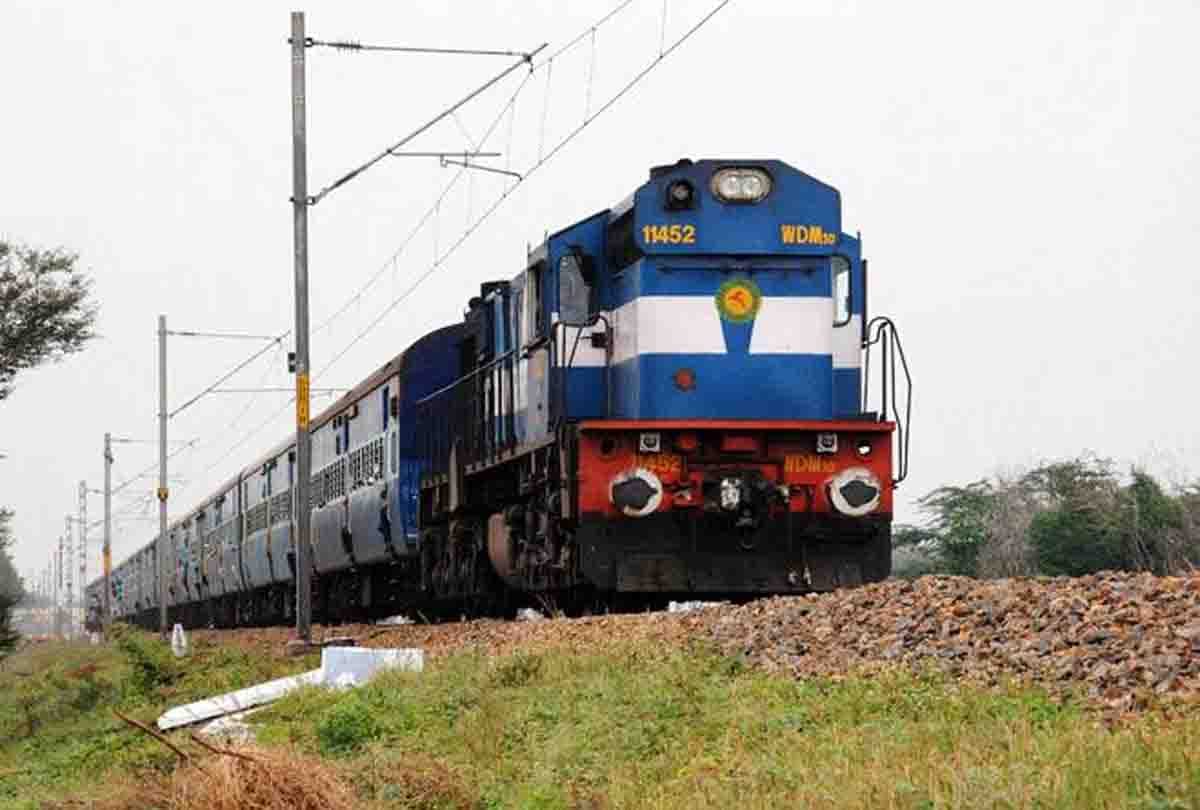 three train stop on rail track