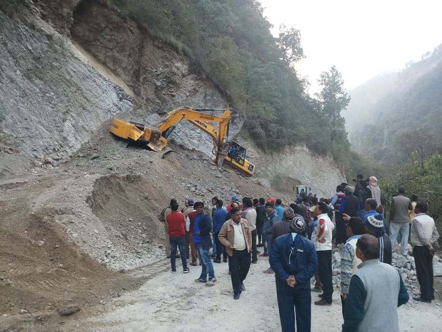 Rock collapse on Gangotri highway two labour Buried in Debris