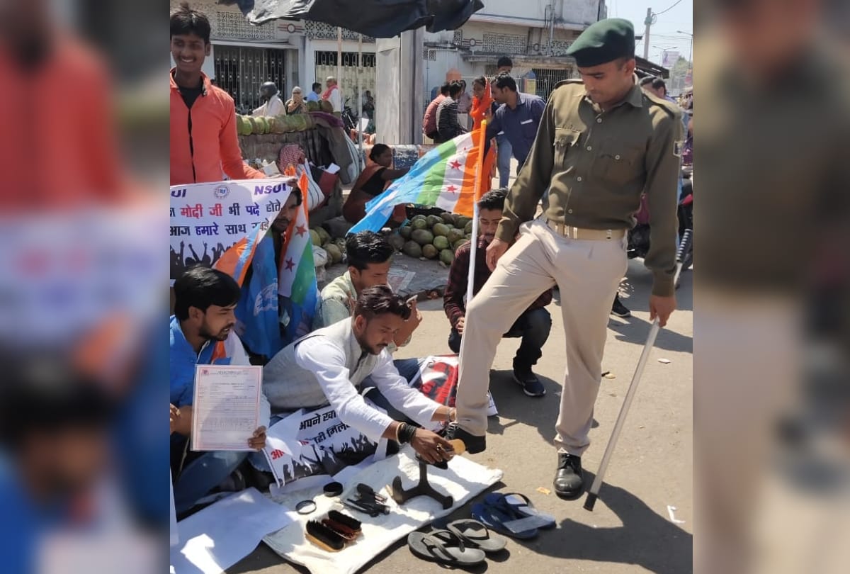 NSUI protest against unemployment in delhi