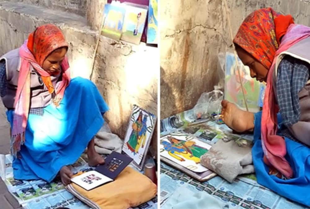 Women's day 2019 this lady Makes painting without hand Struggle story