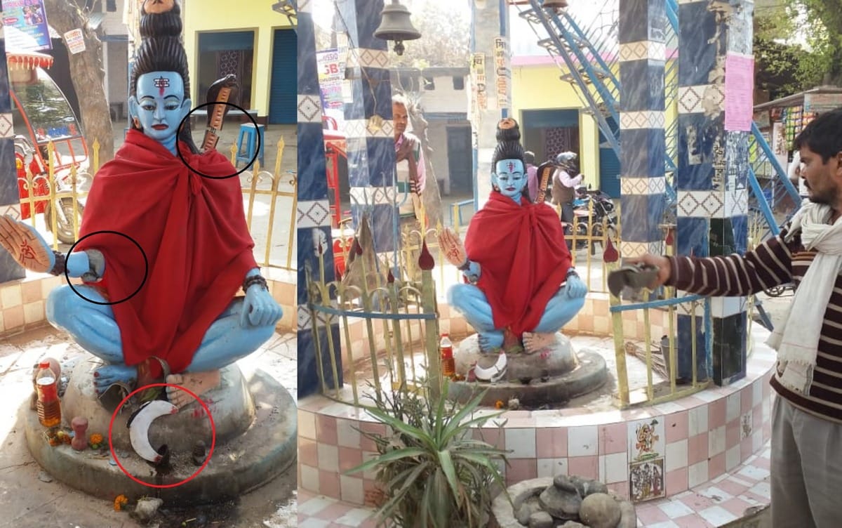 Shiva statue break in azamgarh