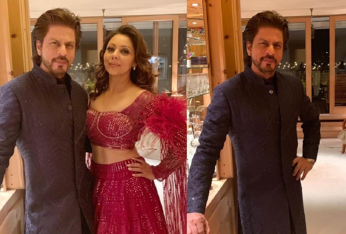shahrukh and Gauri khan looks gorgeus in akash shloka pre wedding celebration