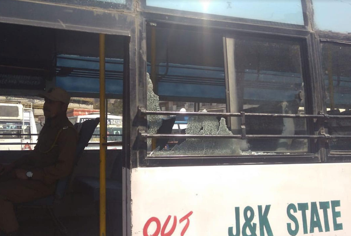 photos of Jammu Bus stand grenade attack, police had the input of blast on bus stand