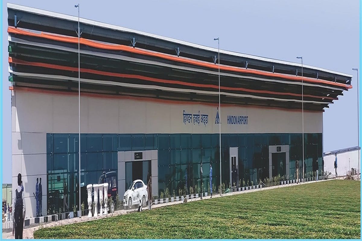 Drainage line being laid at Hindon Airport at ghaziabad