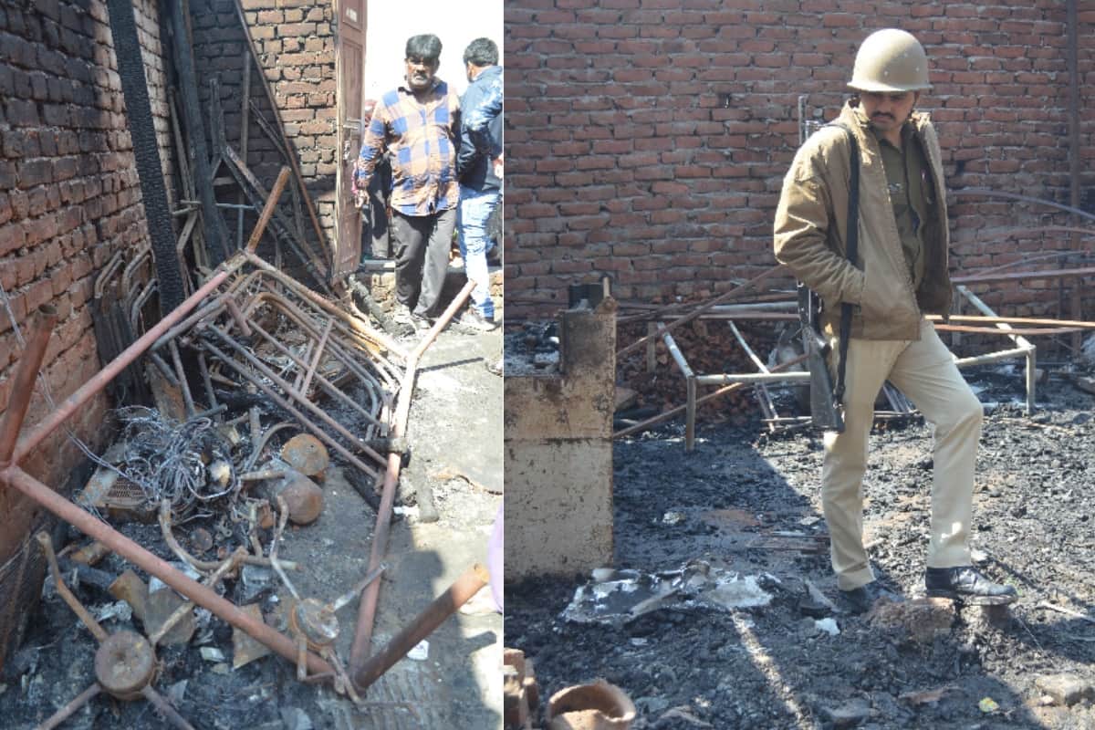 Meerut Bawal: Police rescued ten Hindu families from the fire in bhusa mandi