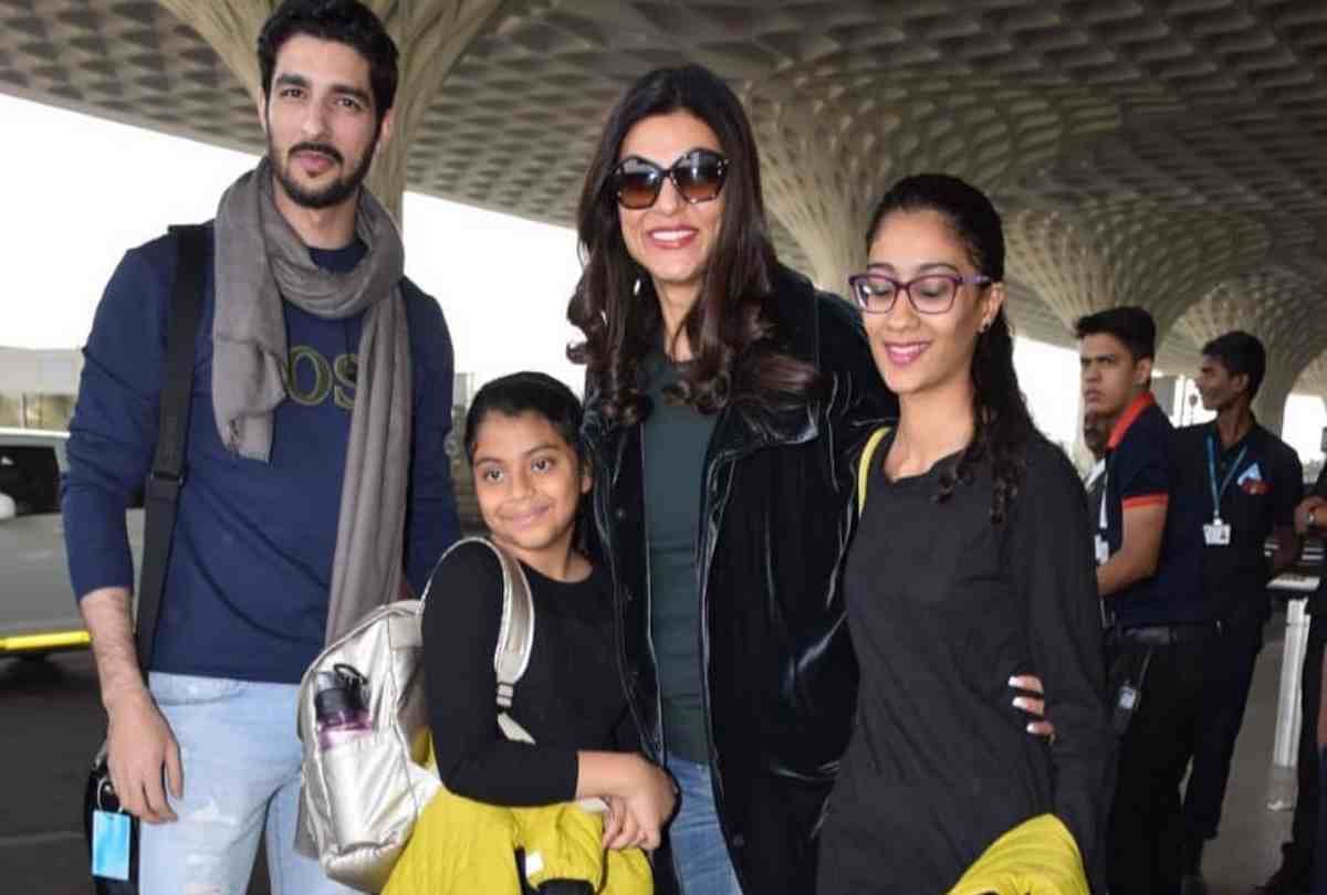 Singing Video of Sushmita Sen Boyfriend Rohman with Actress Daughter Renee is Viral on instagram