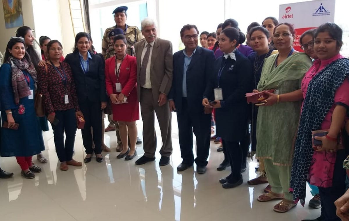 Women day Airport handle by women for narendra modi in varanasi