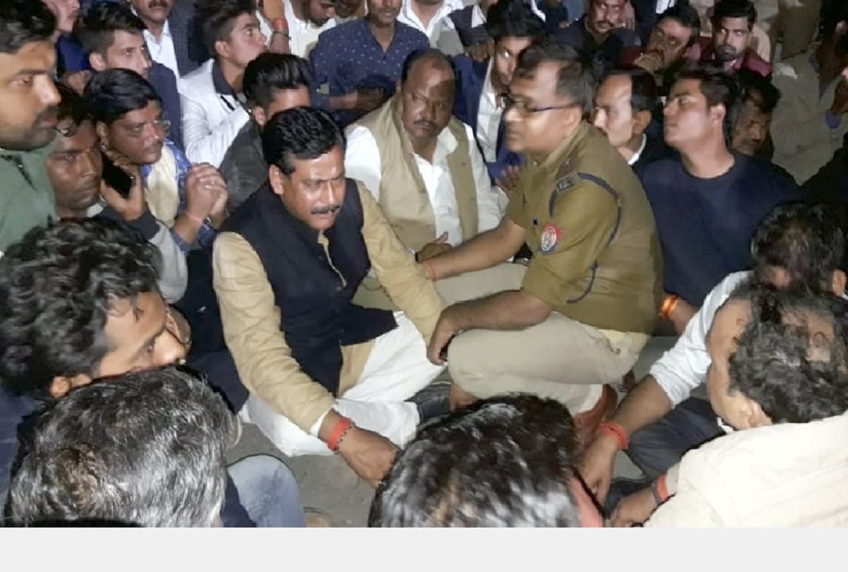BJP legislator Yogesh Verma sat on the fence with supporters