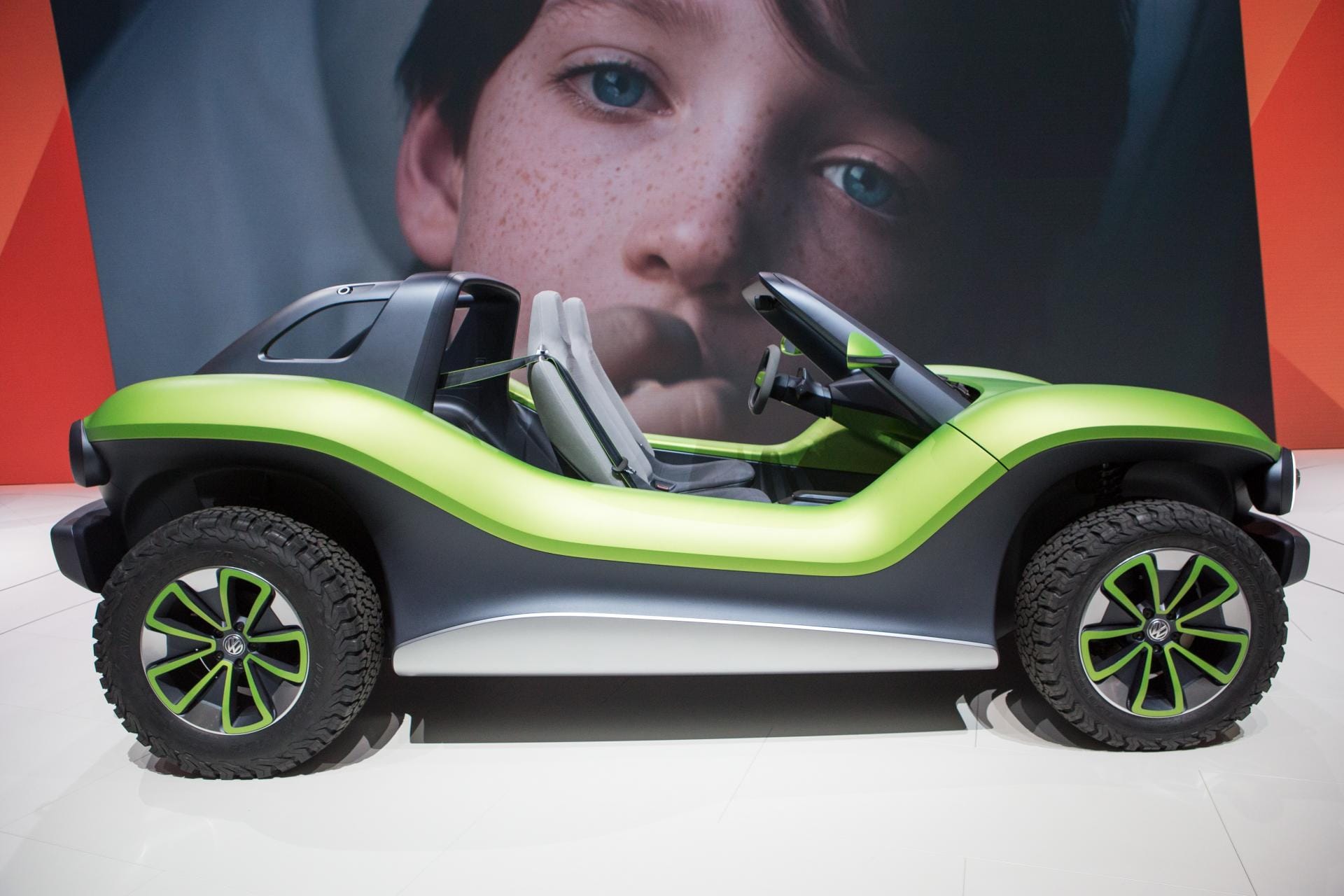 Volkswagen showcased electric car concept ID buggy at geneva motor show 2019