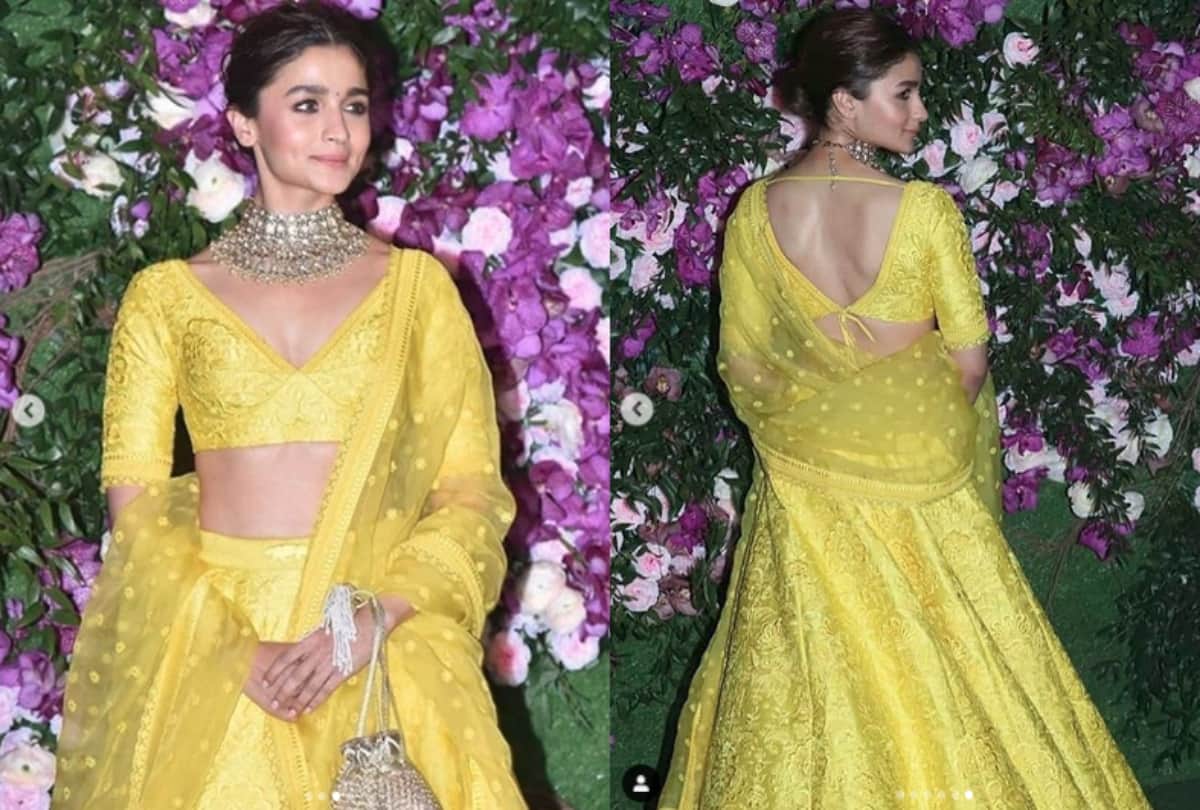 akash ambani and shloka mehta wedding alia bhatt look different in yellow lehanga