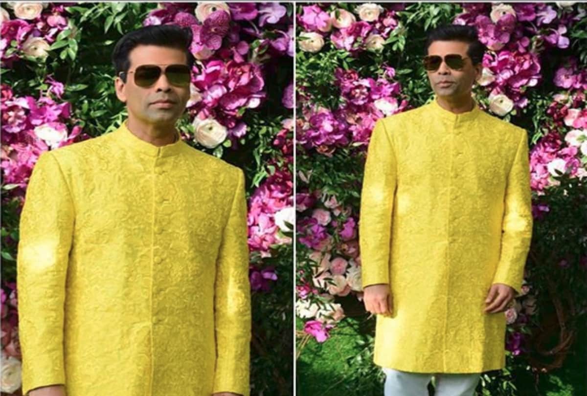 Alia Bhatt twins with Karan Johar at Akash Ambani and Shloka Mehta wedding