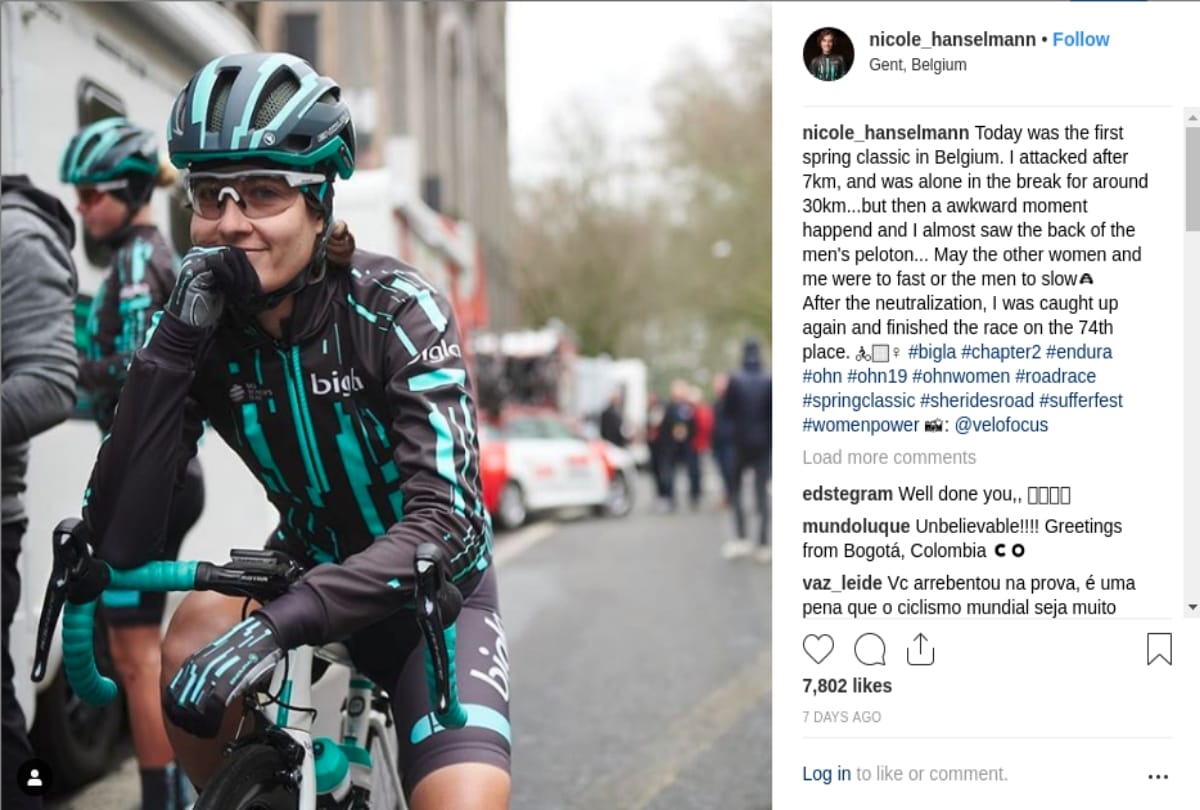 Woman cyclist stopped midway in Belgium as she overtakes men competitors