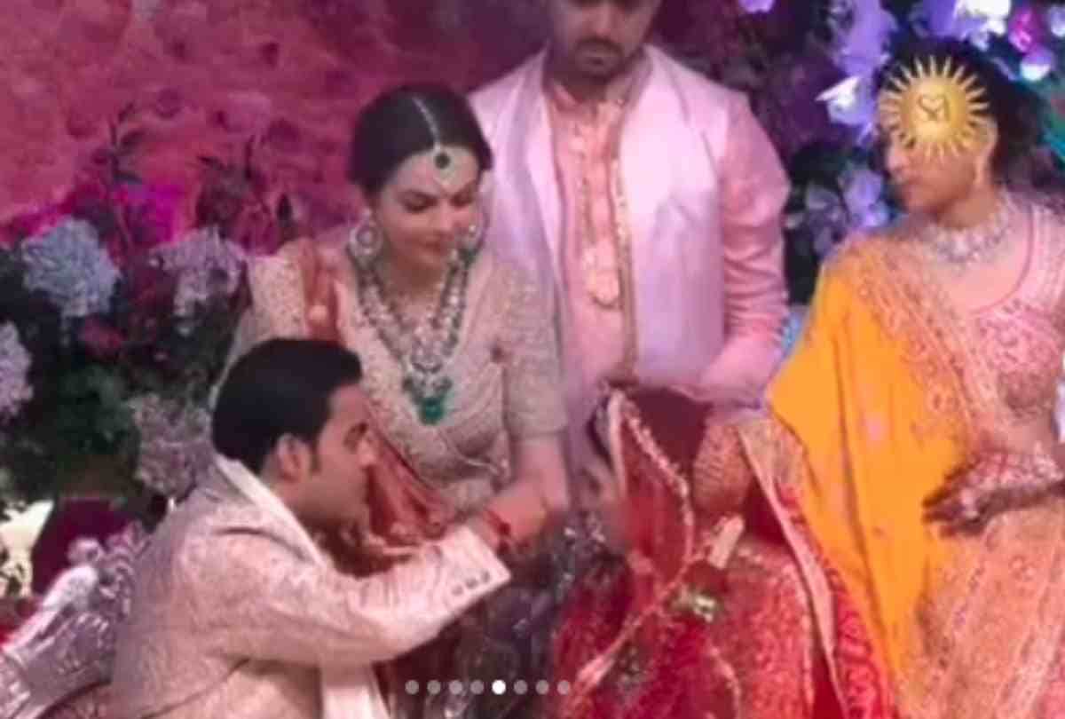 akash ambani and shloka mehta wedding vows video viral
