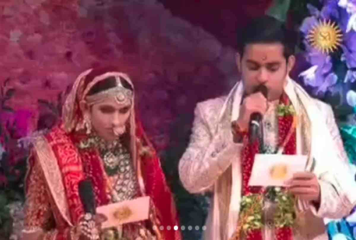 akash ambani and shloka mehta wedding vows video viral