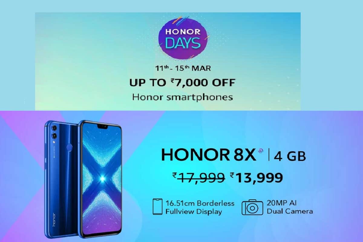 Amazon Honor Day sale: Buy Honor's Smartphones upto Rs 7,000 Discount