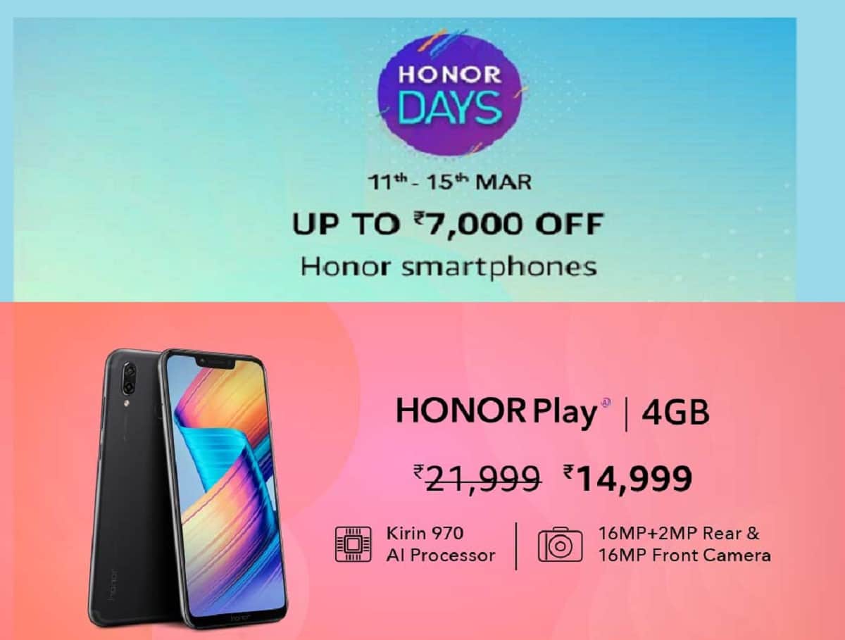 Amazon Honor Day sale: Buy Honor's Smartphones upto Rs 7,000 Discount