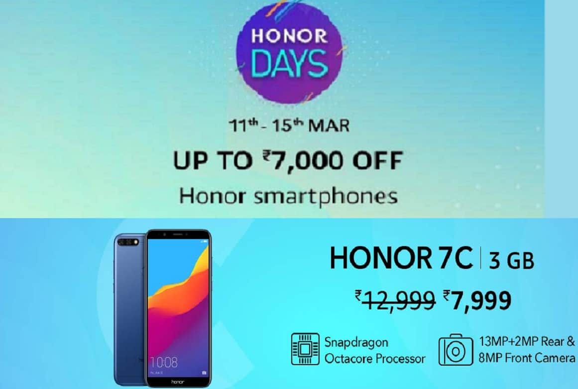Amazon Honor Day sale: Buy Honor's Smartphones upto Rs 7,000 Discount
