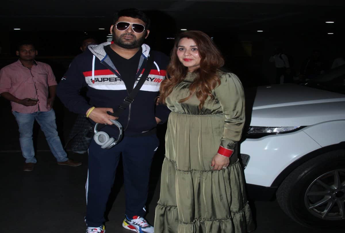 Kapil Sharma spotted with his wife Ginni Chatrath at mumbai airport