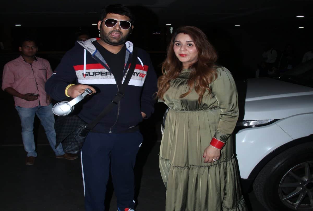 Kapil Sharma spotted with his wife Ginni Chatrath at mumbai airport