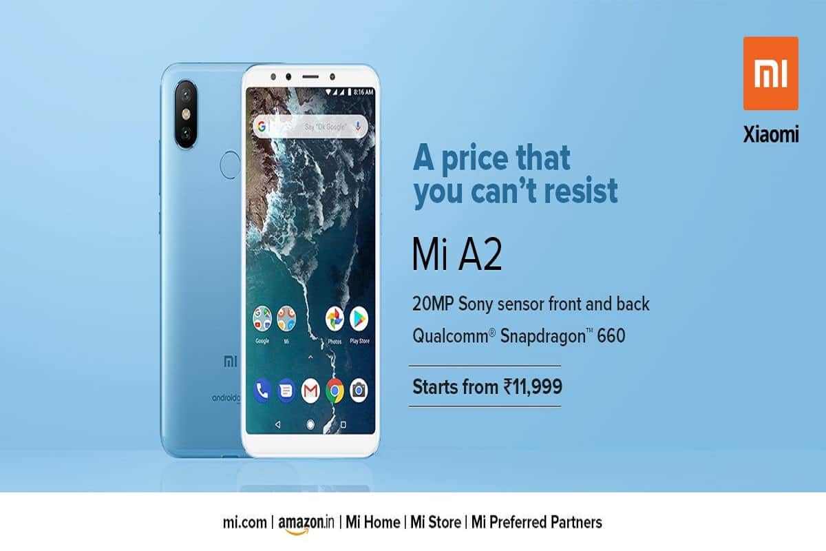 Xiaomi MI A2 Price drop in India, Now starts from Rs 11,999