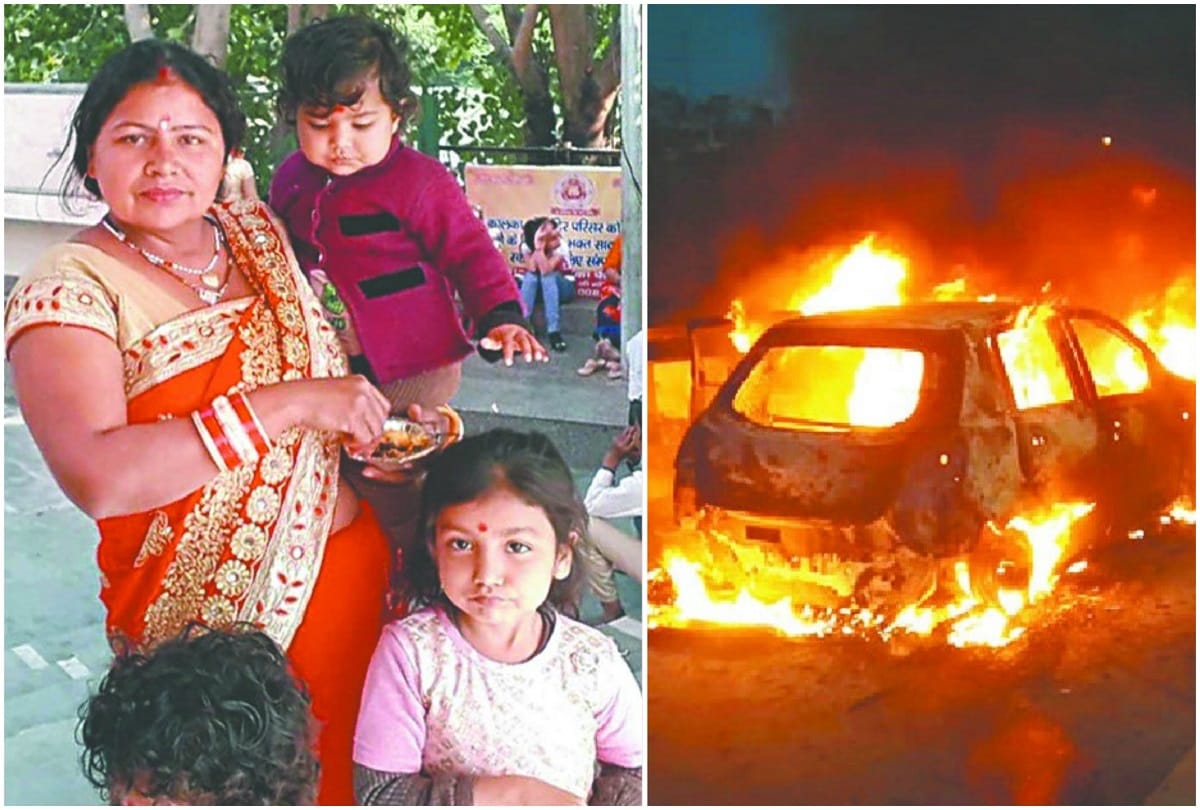 delhi car fire case Three years old Siddhi is pointing match light