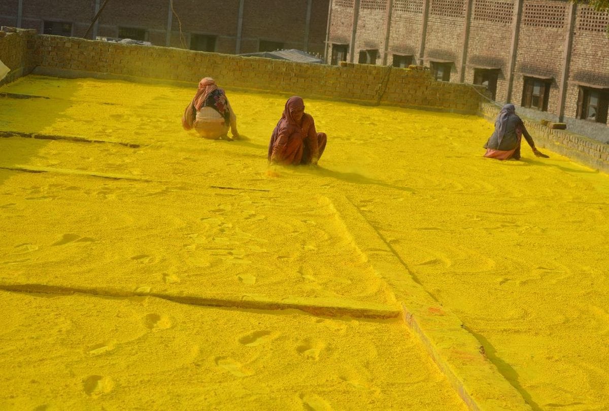 holi colours making in mathua