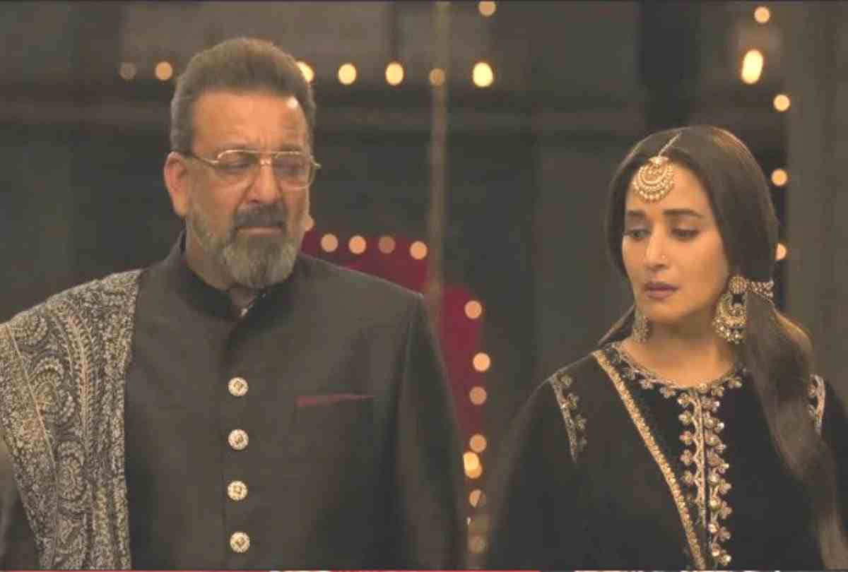 sanjay dutt talk about madhuri dixit in the teaser release of kalank
