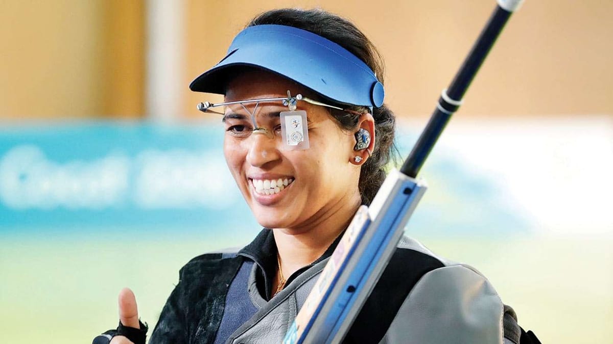 tejasvini sawant becomes champion after beating anjum maudgil