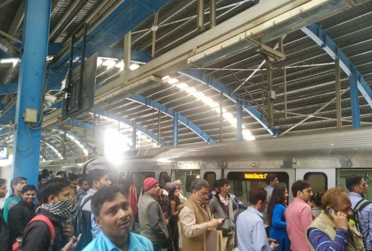 delhi metro blue line service interrupted as man jumps on metro track