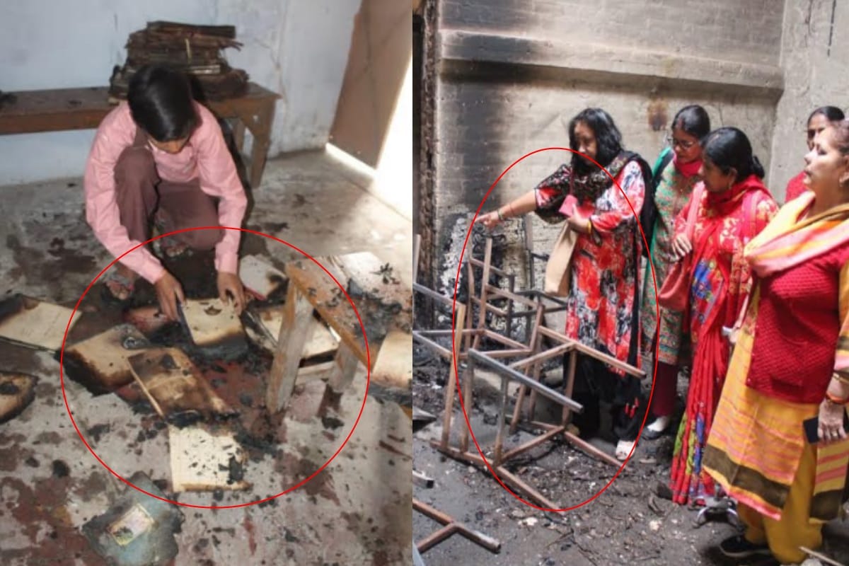fire in government school in Meerut, burnt all documents and Furniture
