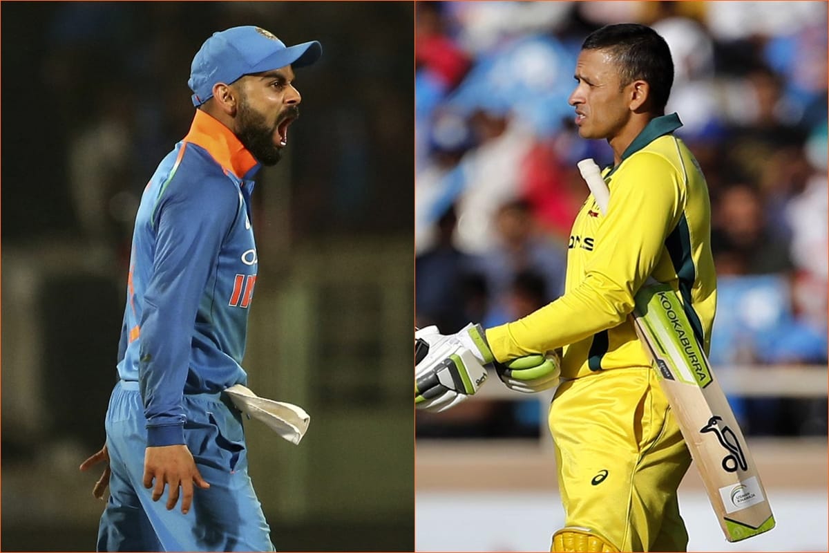 virat kohli angry reaction after take catch usman khawaja in 5th ODI video
